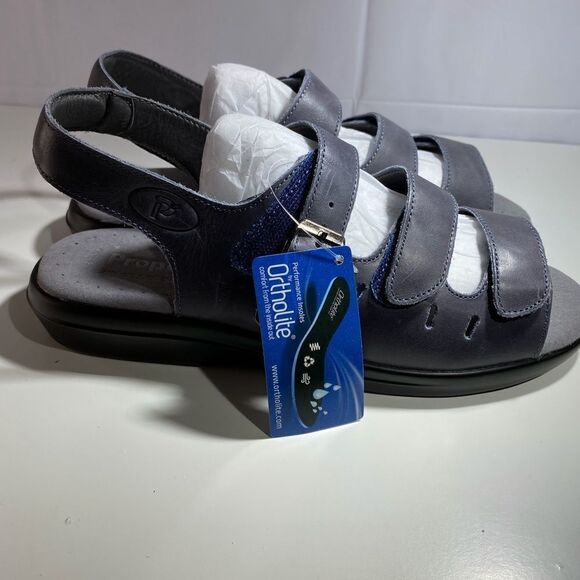 Propét women's London tan leather triple strap slingbacks sandals size 10S(4A) - Picture 4 of 8